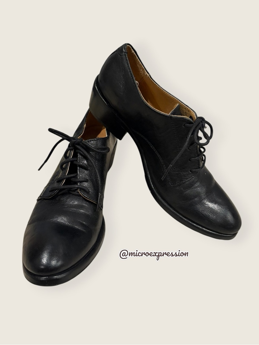 $349 Frye Carson Oxford Vintage Black Genuine Leather Lace Up Heeled Ankle Boot - Picture 15 of 15